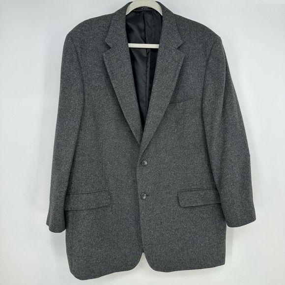 The Cambridge Collection 100% Camel Hair Mens Sport Coat Two Button 46L Grey - Picture 2 of 10